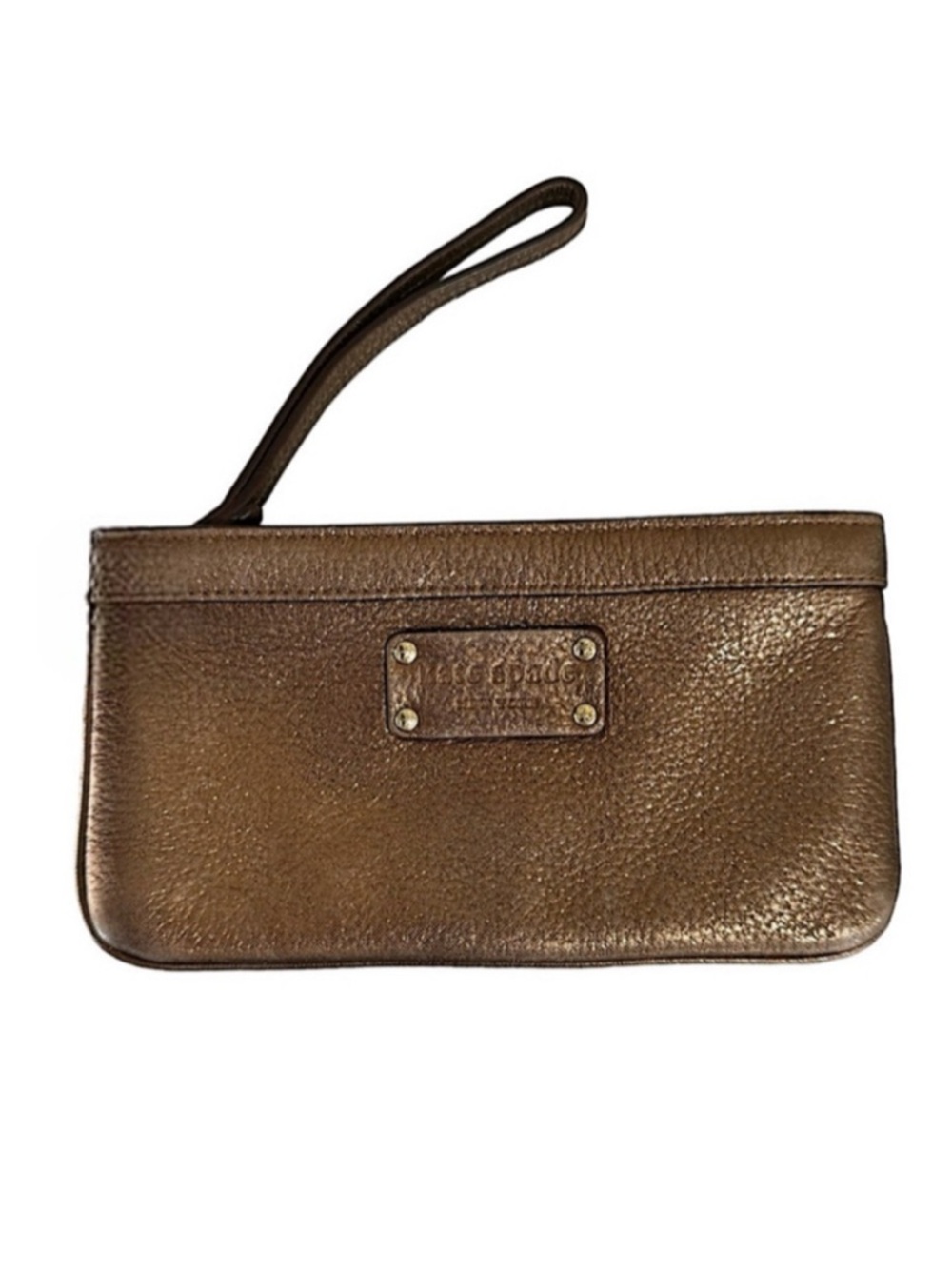 Kate Spade Metallic Bronze Leather Wristlet